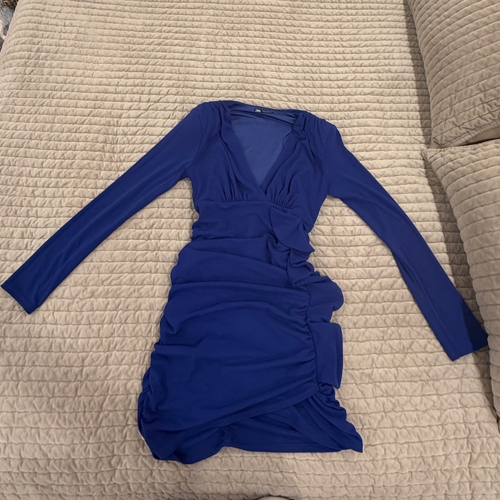 Zara royal blue long sleeve dress NWOT